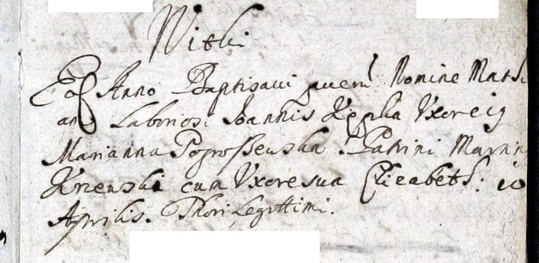Latin entry in a parish register of 1669 recording the baptism of Maciej Kępka, son of Jan Kępka and Marianna Pogroszewska, of the village of Witki.